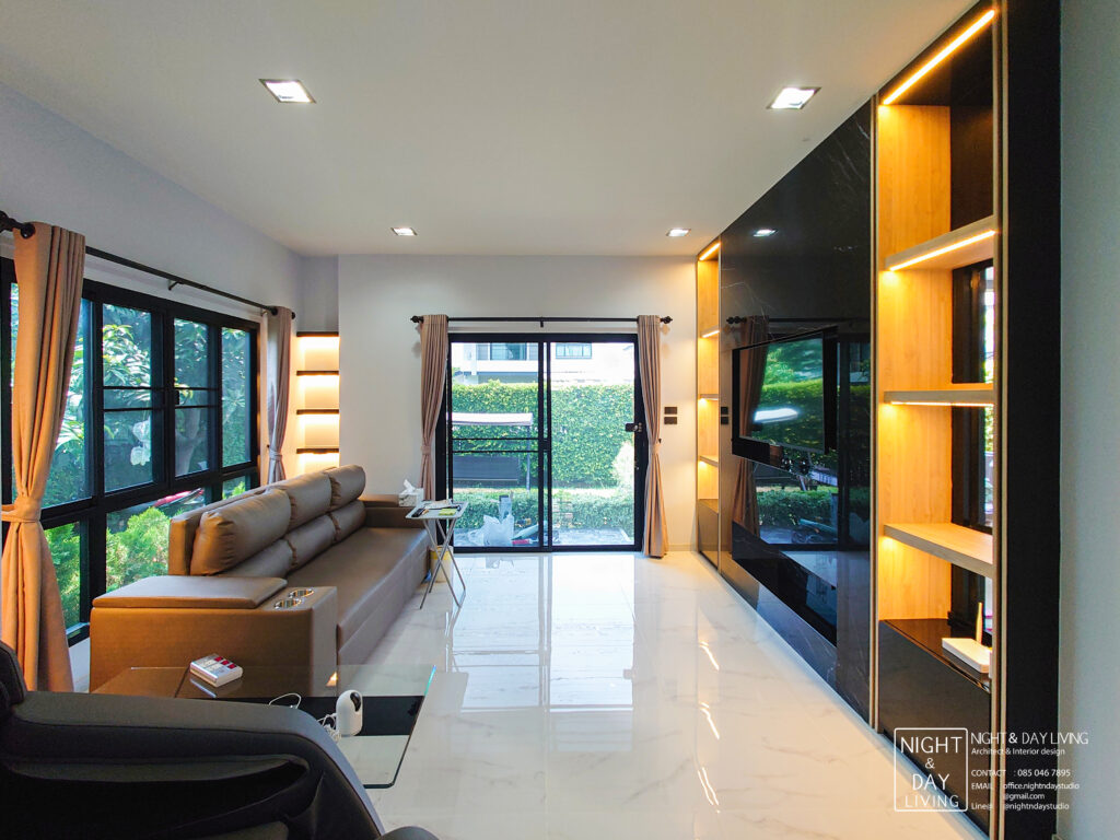 ห้องรับแขก บิวท์อิน ผนังทีวี